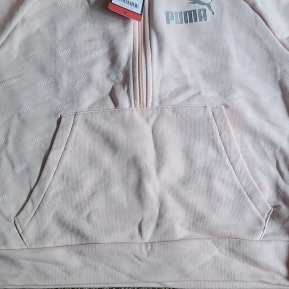 Puma Ladies' Half Zip Kangaroo Pocket Pullover, Rosewater Medium - NEW - Picture 7 of 9